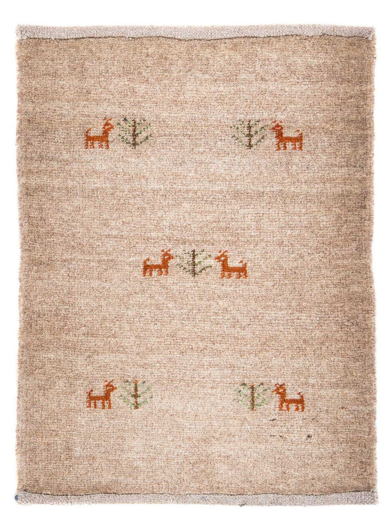 Tapis Gabbeh - Loribaft Persan - 60 x 40 cm - chocolat clair