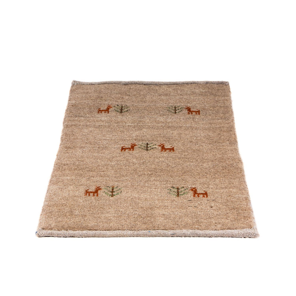 Tapis Gabbeh - Loribaft Persan - 60 x 40 cm - chocolat clair
