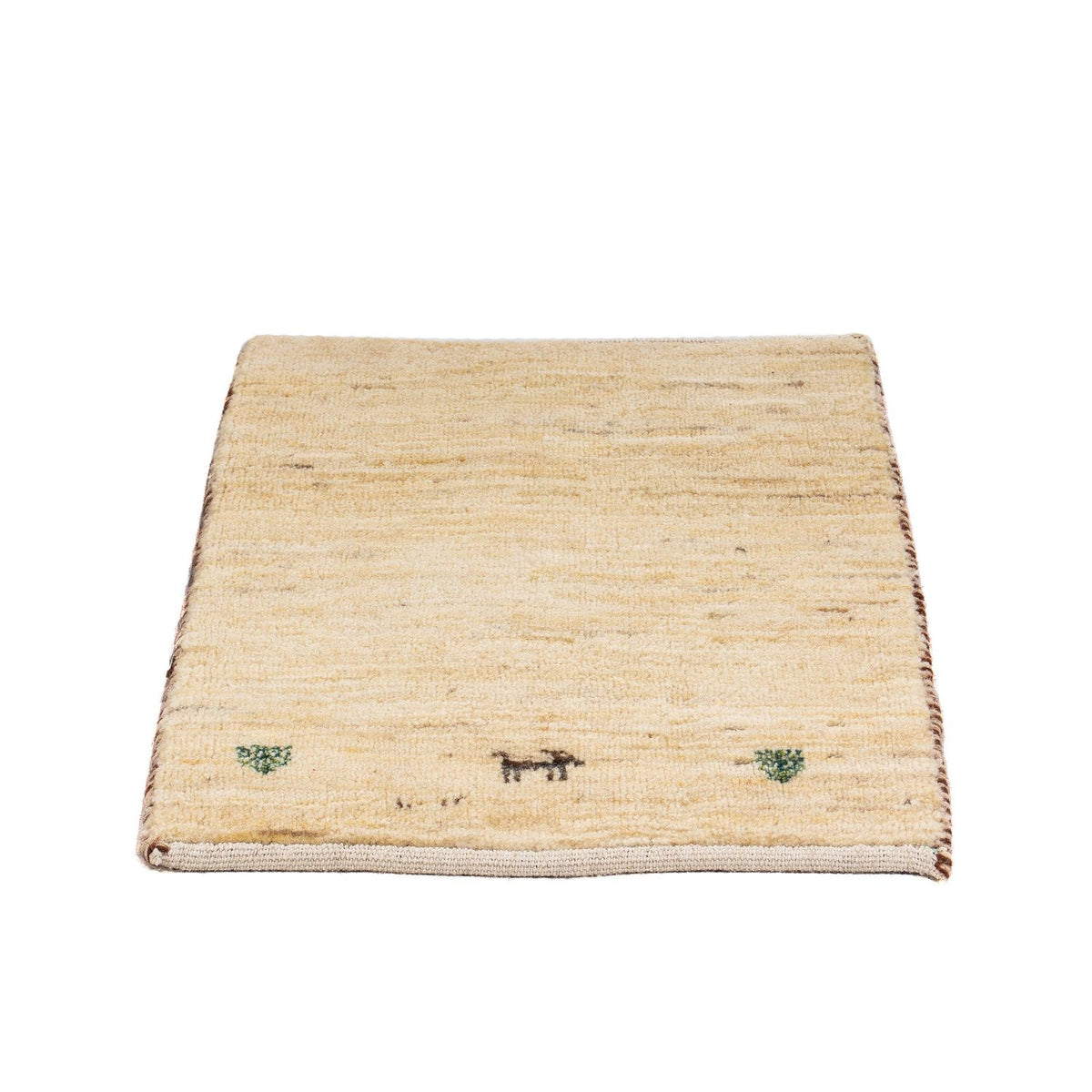 Tapis Gabbeh - Loribaft Persan carré  - 45 x 40 cm - beige