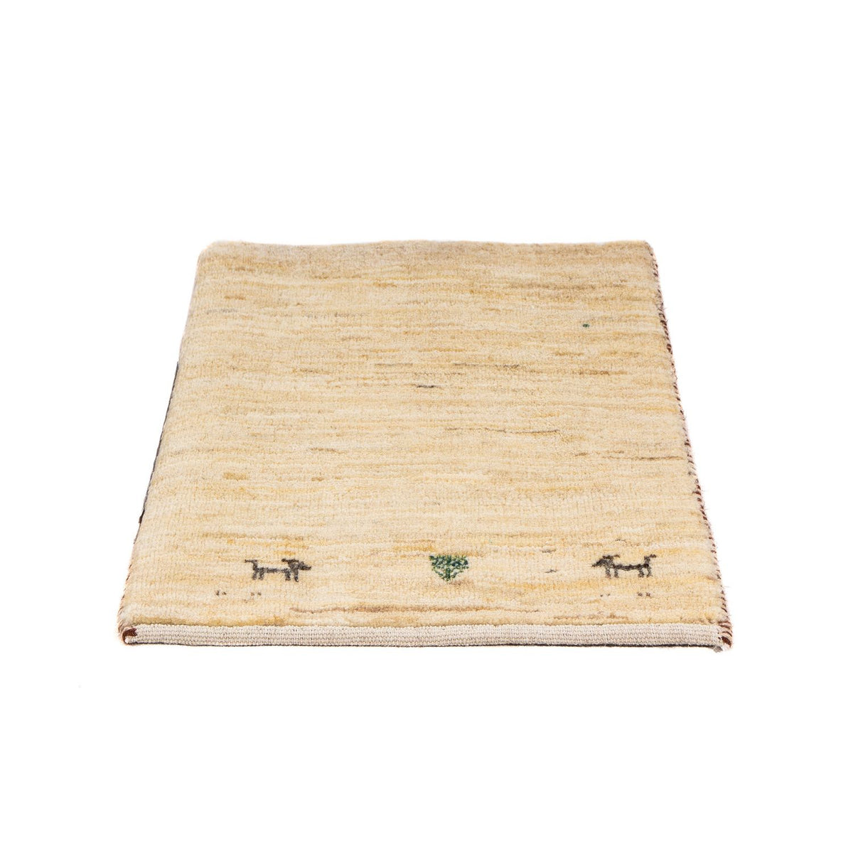 Tapis Gabbeh - Loribaft Persan carré  - 45 x 40 cm - beige