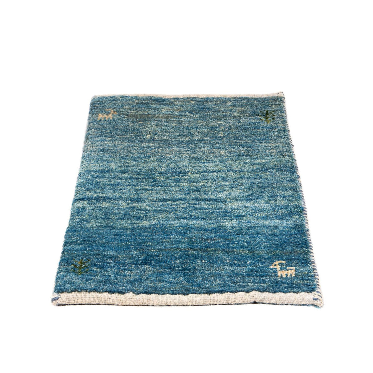 Tapis Gabbeh - Loribaft Persan - 60 x 40 cm - bleu clair