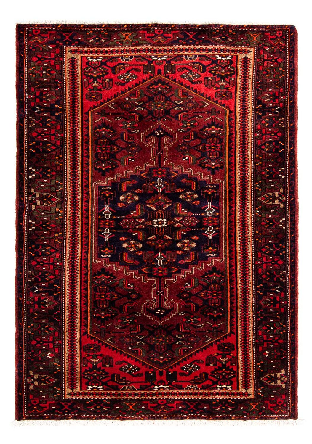 Tapis persan - Nomadic - 226 x 146 cm - rouge foncé