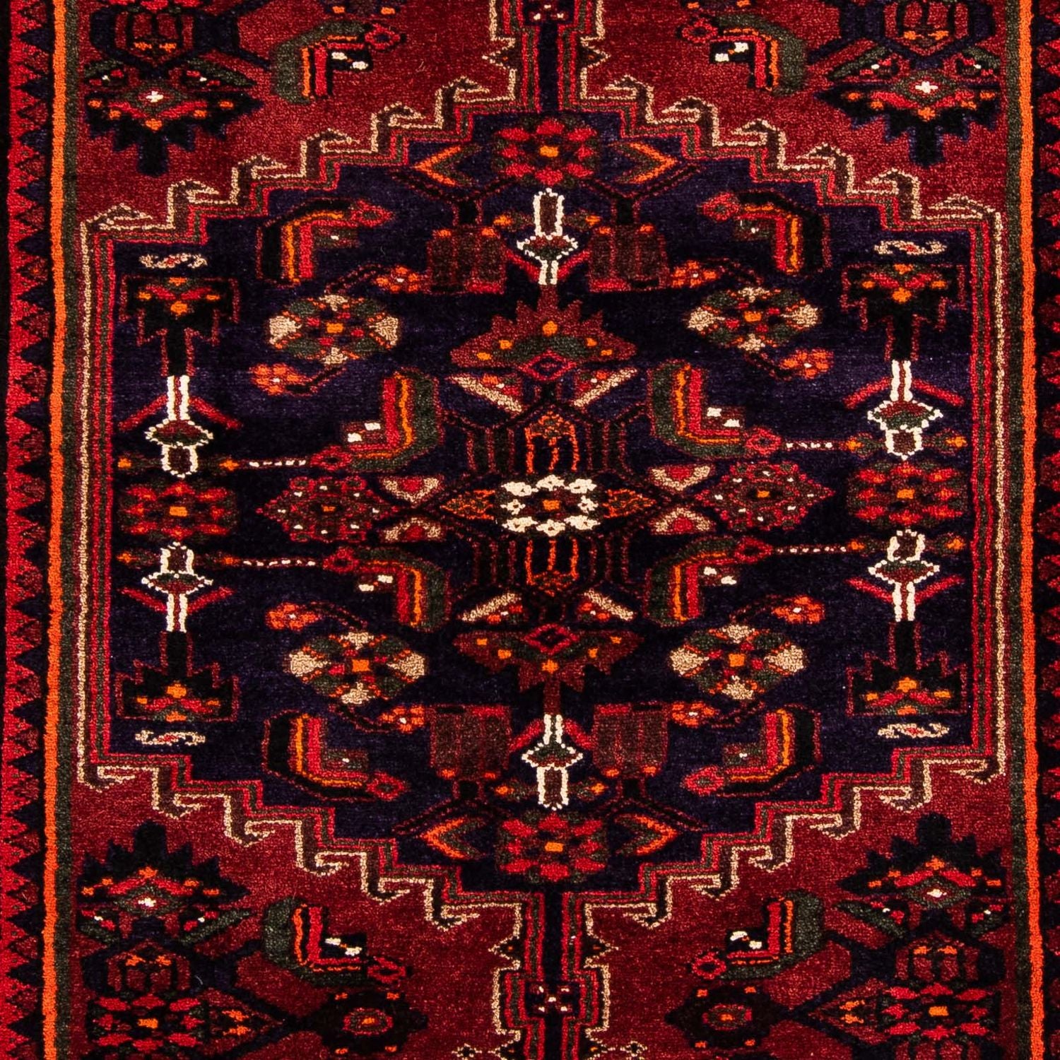 Tapis persan - Nomadic - 226 x 146 cm - rouge foncé