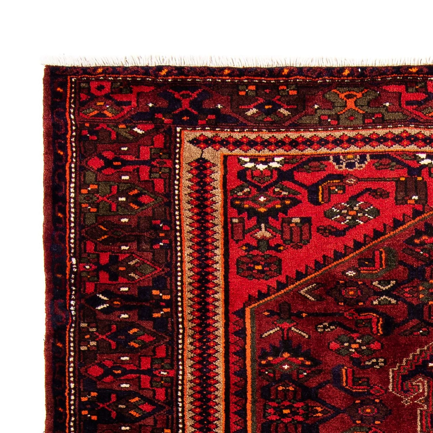 Tapis persan - Nomadic - 226 x 146 cm - rouge foncé