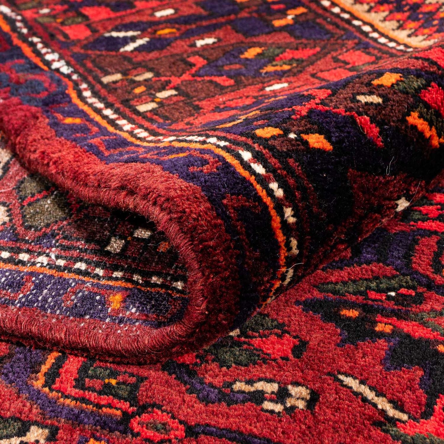 Tapis persan - Nomadic - 226 x 146 cm - rouge foncé