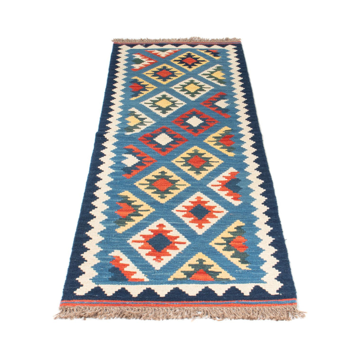 Tapis de couloir Tapis Kelim - Oriental - 204 x 62 cm - bleu