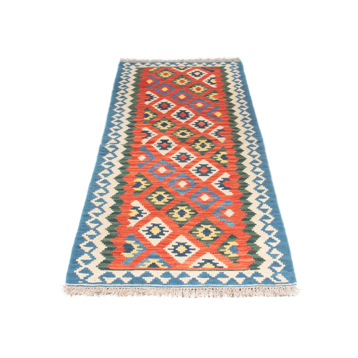 Tapis de couloir Tapis Kelim - Oriental - 206 x 60 cm - rouge foncé