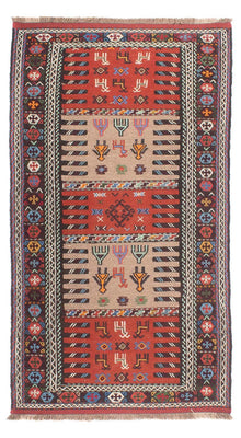 Tapis de couloir Tapis Kelim - Oriental - 200 x 100 cm - multicolore