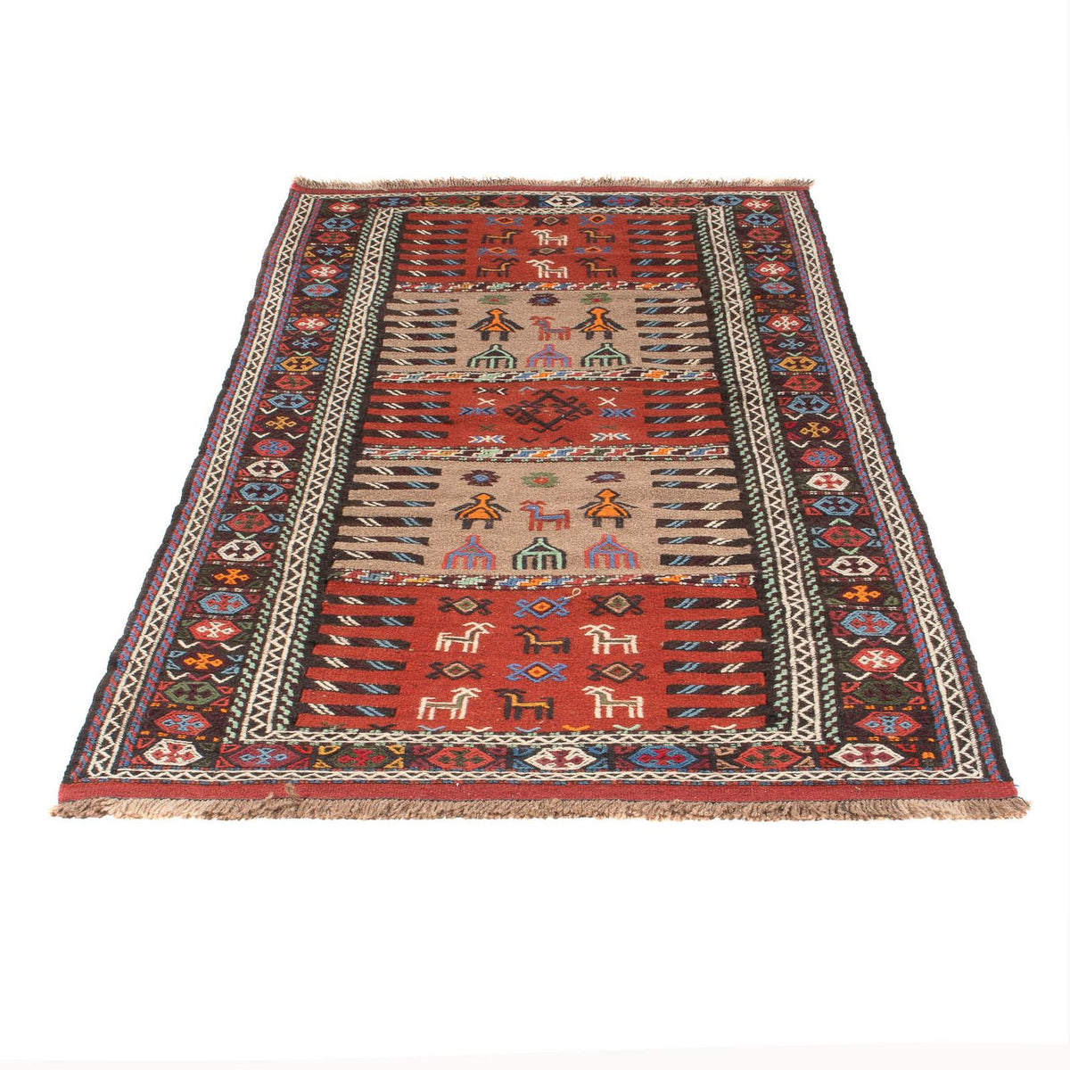 Tapis de couloir Tapis Kelim - Oriental - 200 x 100 cm - multicolore