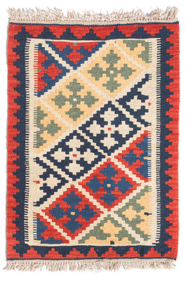 Tapis Kelim - Oriental - 93 x 63 cm - multicolore