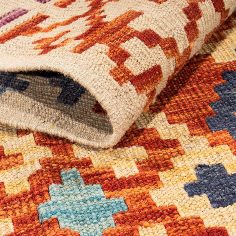 Tapis de couloir Tapis Kelim - Splash - 302 x 83 cm - multicolore