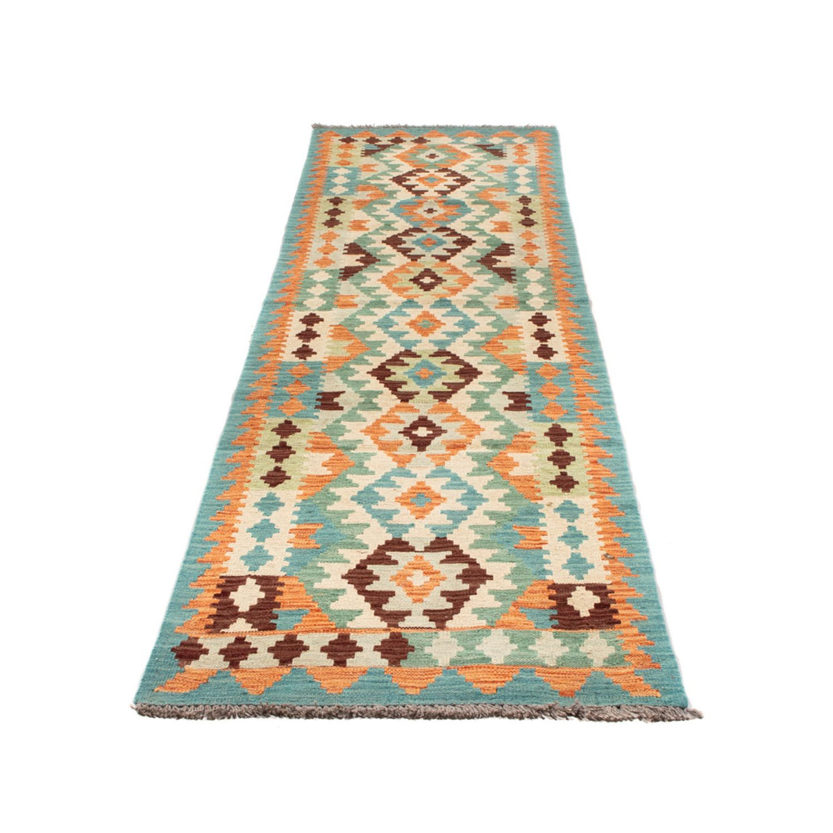Tapis de couloir Tapis Kelim - Splash - 304 x 75 cm - multicolore