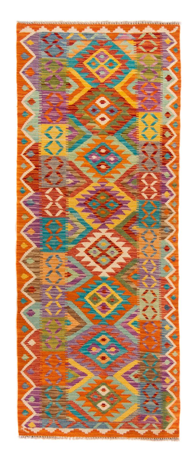 Tapis de couloir Tapis Kelim - Splash - 210 x 83 cm - multicolore