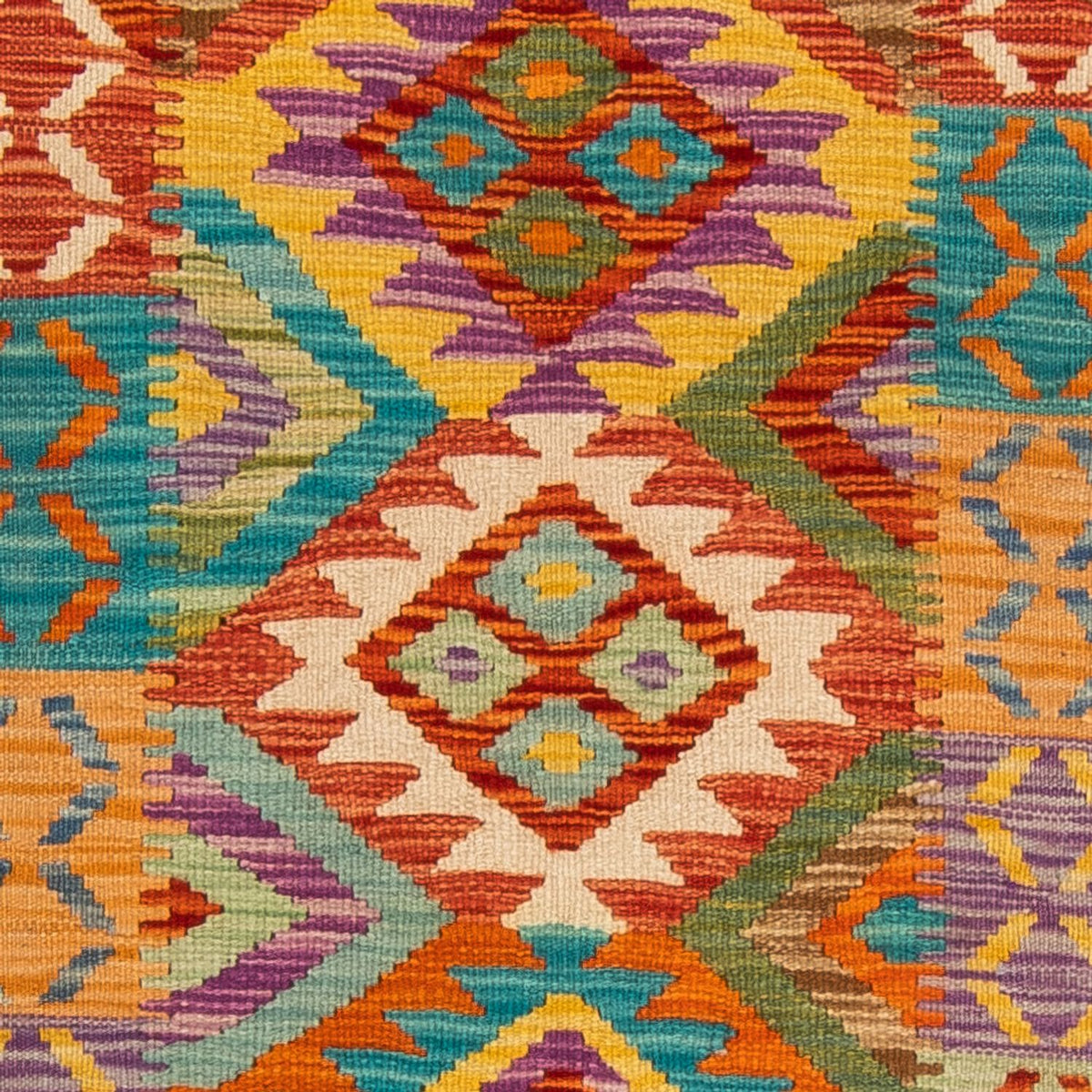 Tapis de couloir Tapis Kelim - Splash - 210 x 83 cm - multicolore