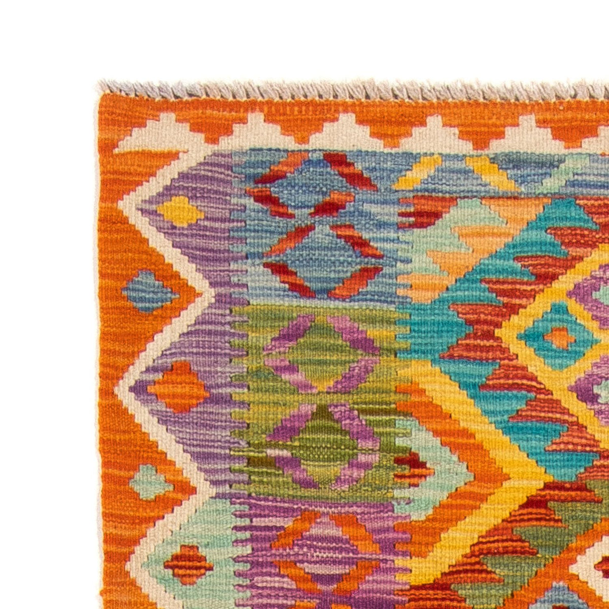 Tapis de couloir Tapis Kelim - Splash - 210 x 83 cm - multicolore