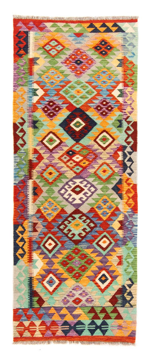 Tapis de couloir Tapis Kelim - Splash - 195 x 75 cm - multicolore