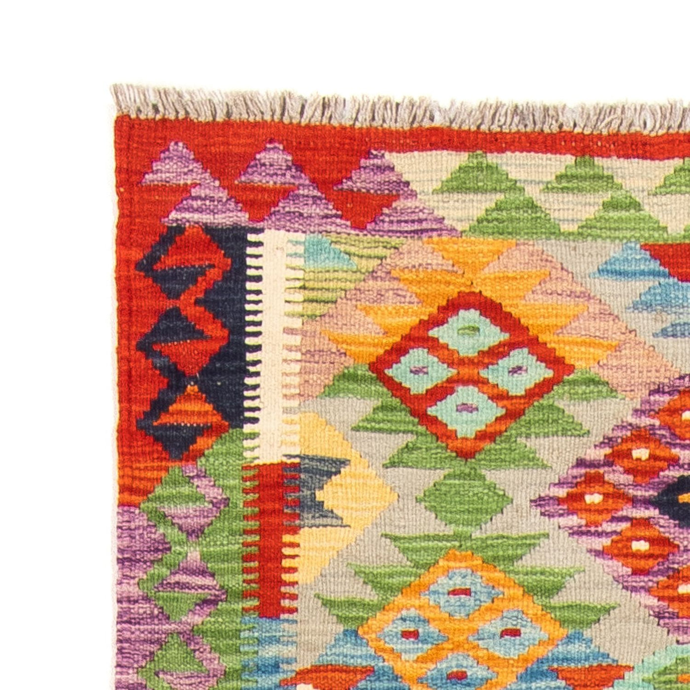 Tapis de couloir Tapis Kelim - Splash - 195 x 75 cm - multicolore