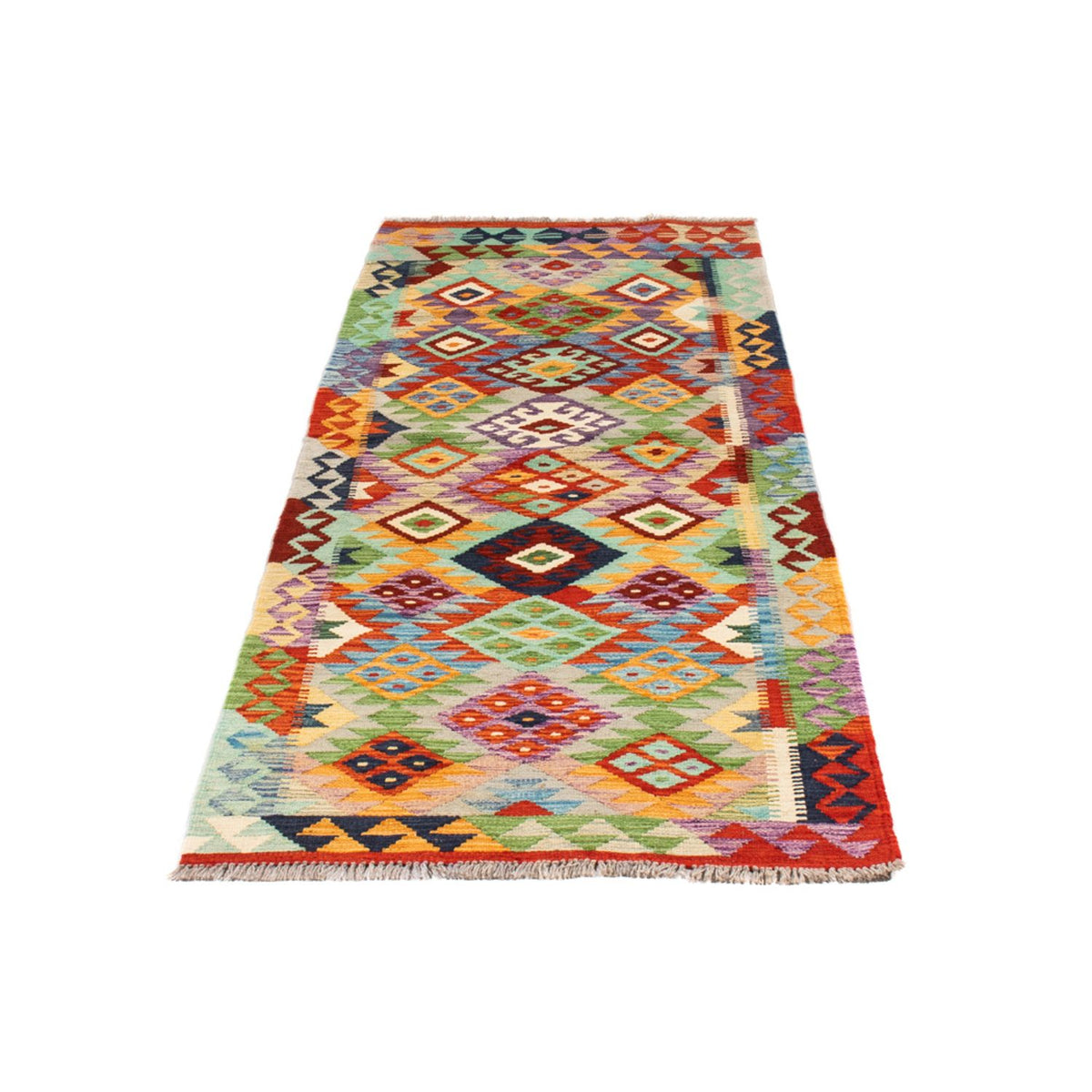 Tapis de couloir Tapis Kelim - Splash - 195 x 75 cm - multicolore