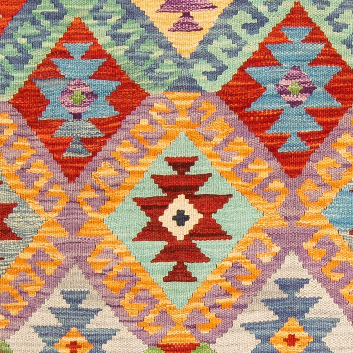 Tapis de couloir Tapis Kelim - Splash - 204 x 79 cm - multicolore