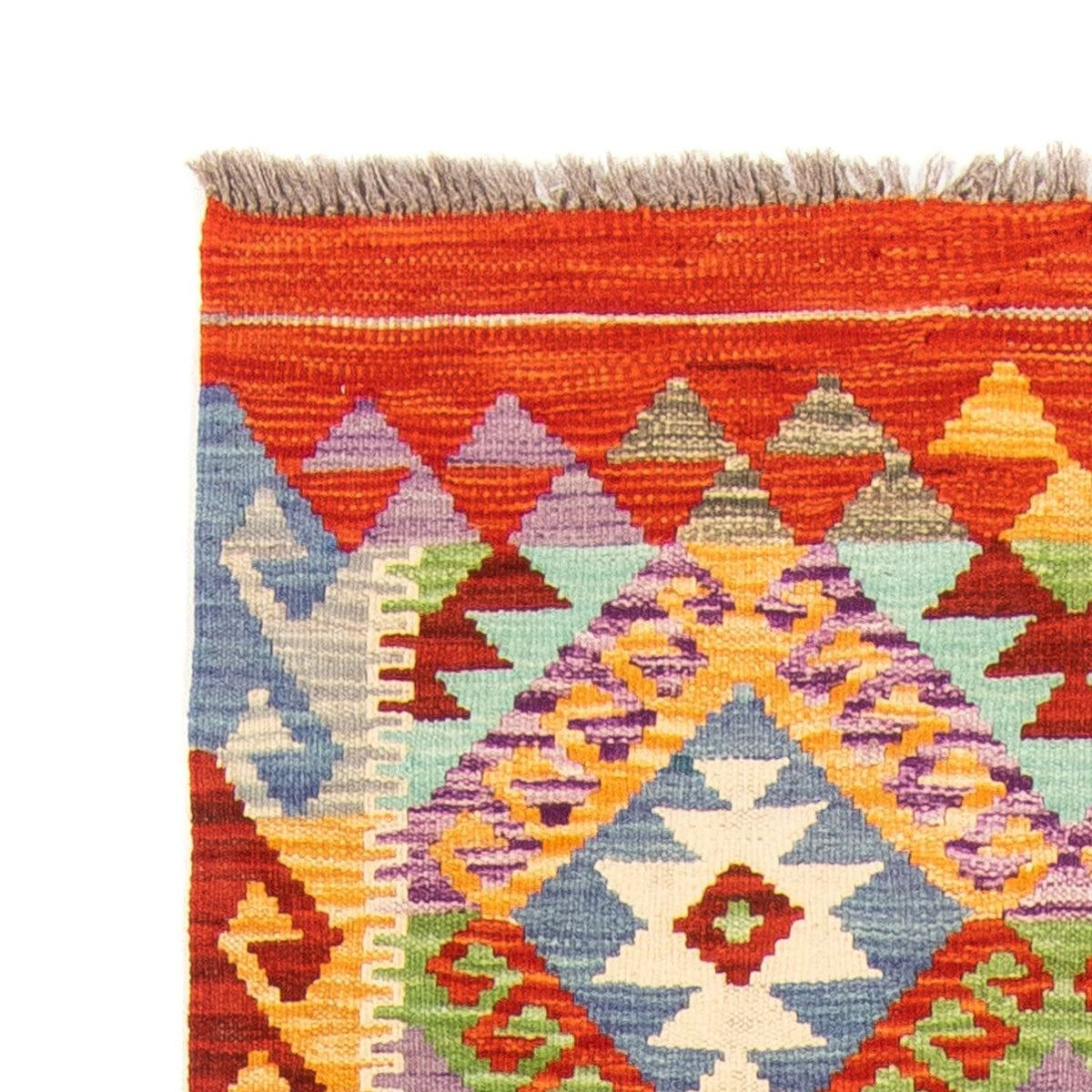 Tapis de couloir Tapis Kelim - Splash - 204 x 79 cm - multicolore