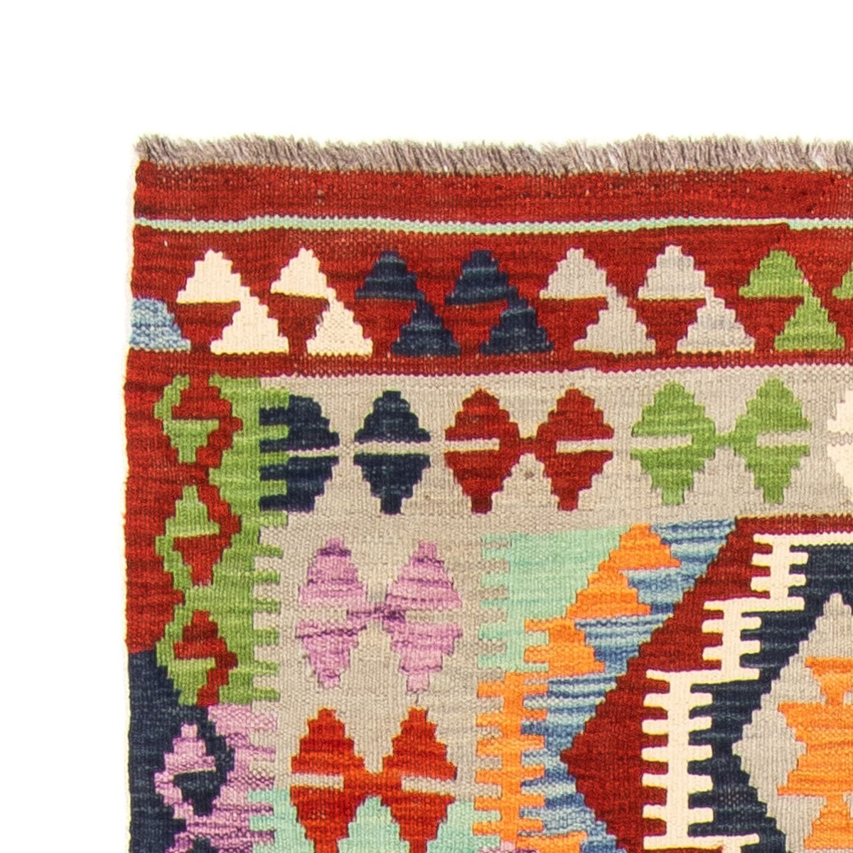 Tapis de couloir Tapis Kelim - Splash - 208 x 86 cm - multicolore