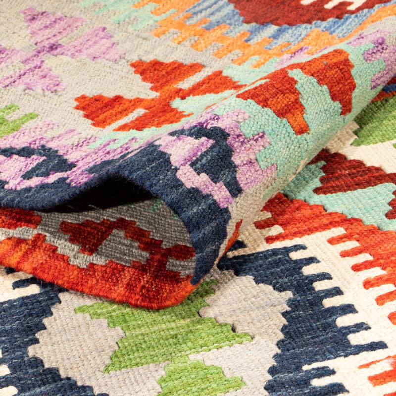 Tapis de couloir Tapis Kelim - Splash - 208 x 86 cm - multicolore