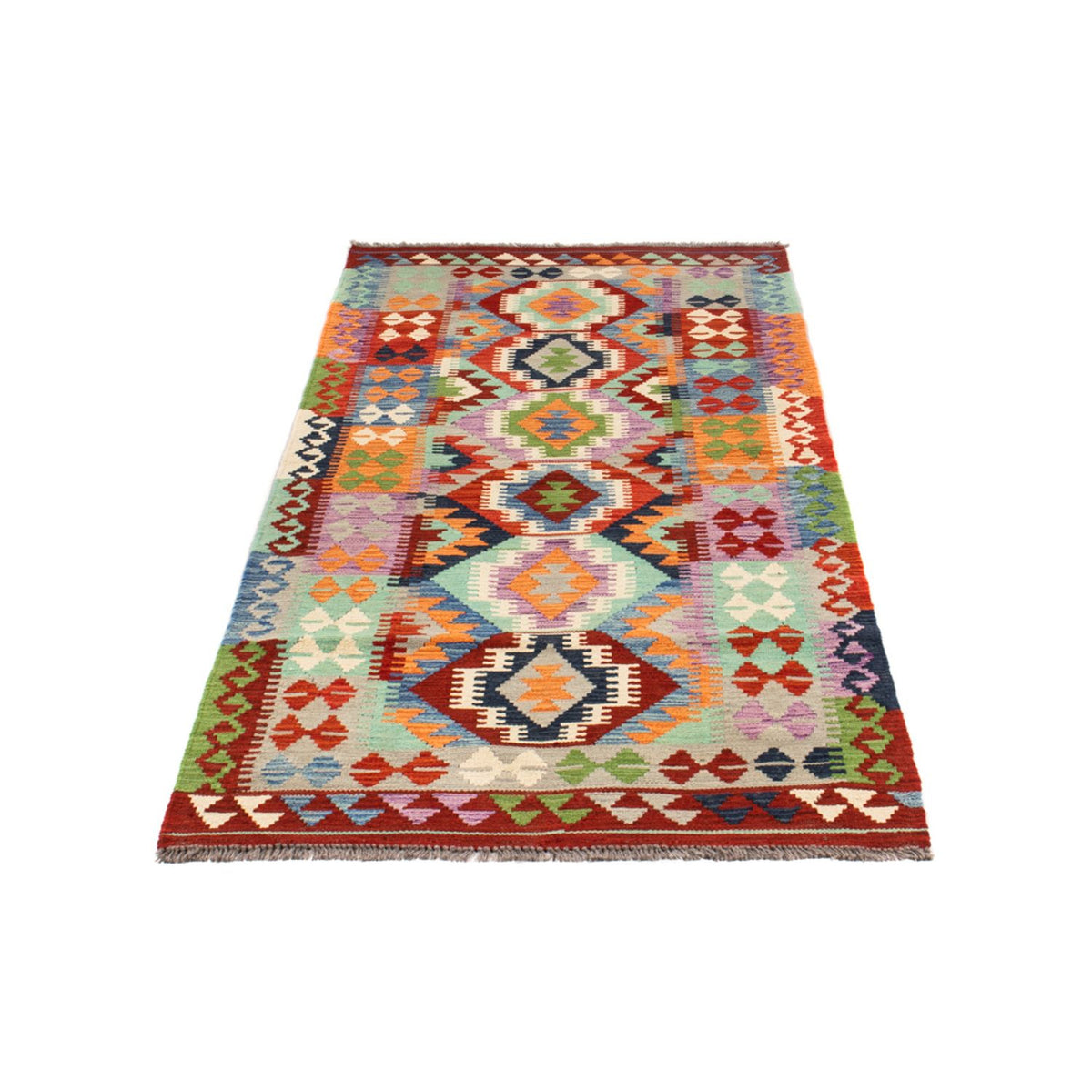 Tapis de couloir Tapis Kelim - Splash - 208 x 86 cm - multicolore