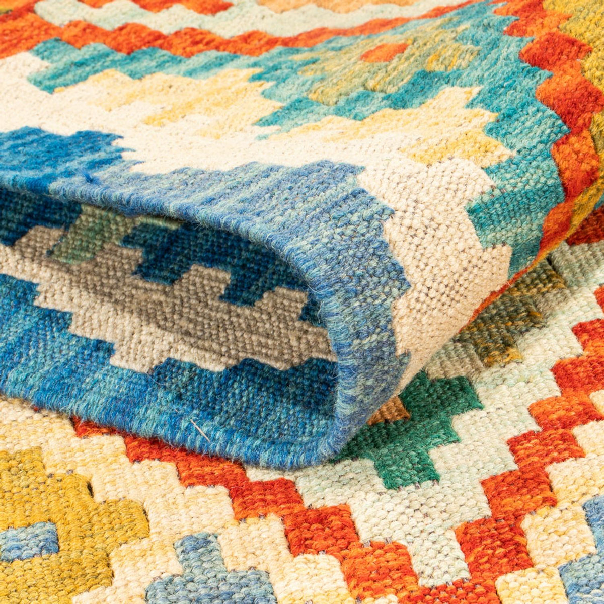 Tapis de couloir Tapis Kelim - Splash - 297 x 80 cm - multicolore