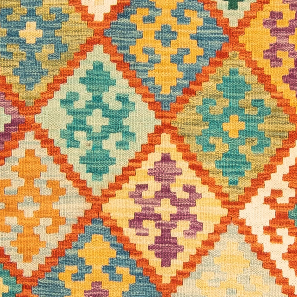 Tapis de couloir Tapis Kelim - Splash - 297 x 86 cm - multicolore