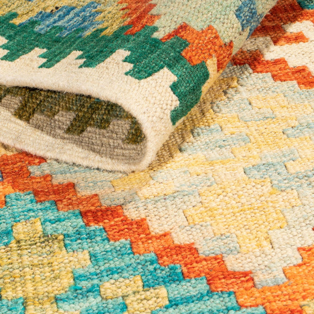 Tapis de couloir Tapis Kelim - Splash - 297 x 86 cm - multicolore