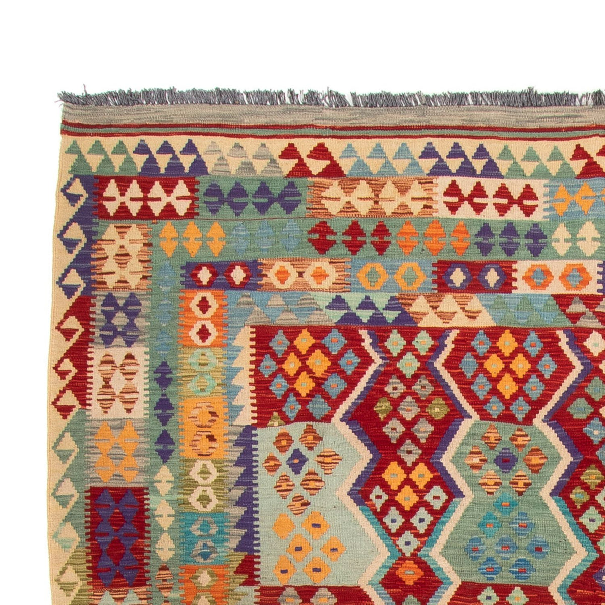 Tapis Kelim - Splash - 359 x 247 cm - multicolore