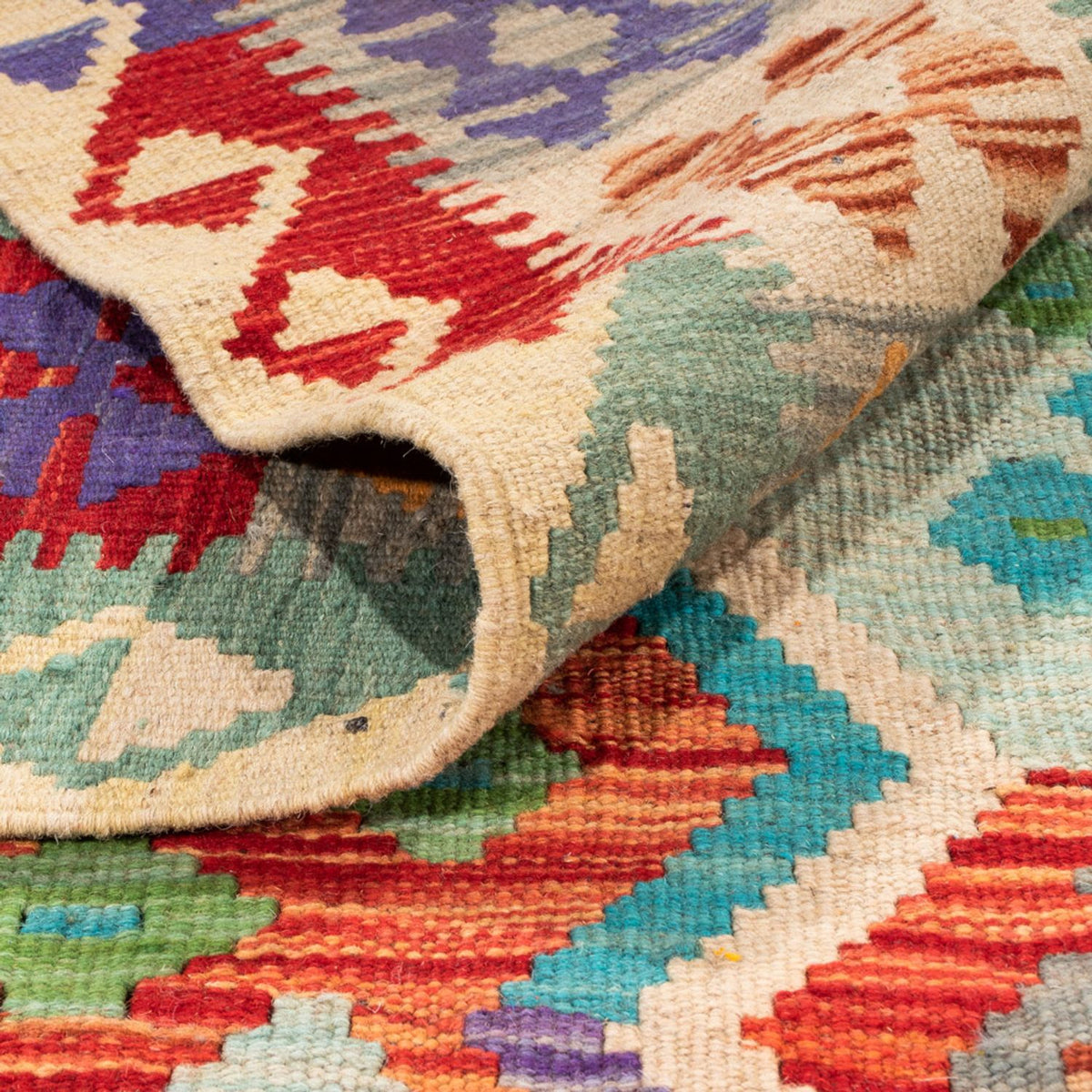 Tapis Kelim - Splash - 359 x 247 cm - multicolore