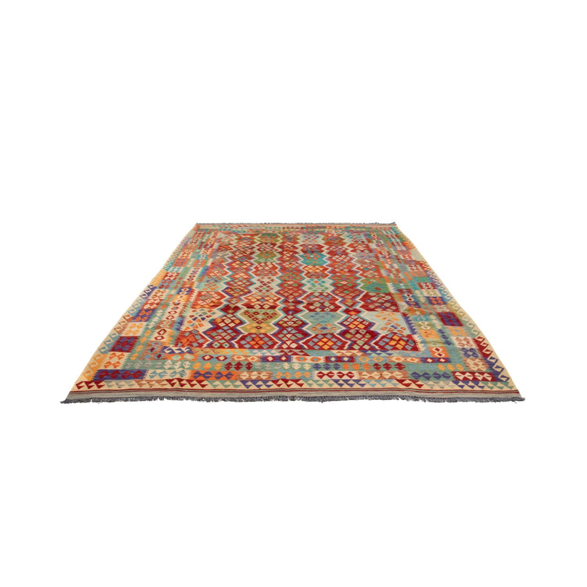 Tapis Kelim - Splash - 359 x 247 cm - multicolore