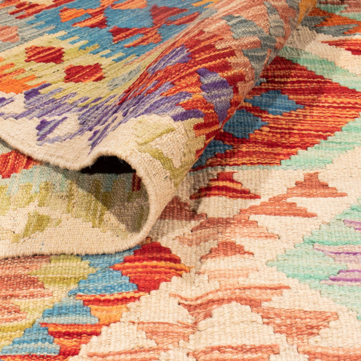 Tapis Kelim - Splash - 401 x 303 cm - multicolore