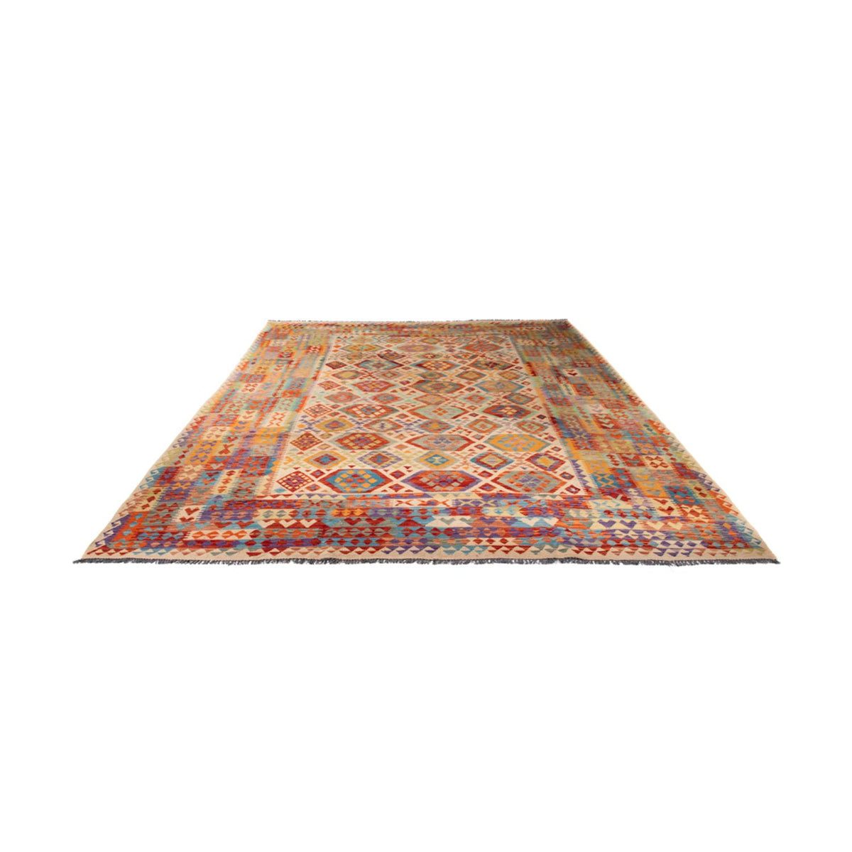Tapis Kelim - Splash - 401 x 303 cm - multicolore