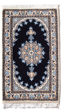 Tapis persan - Nain - 60 x 40 cm - bleu foncé