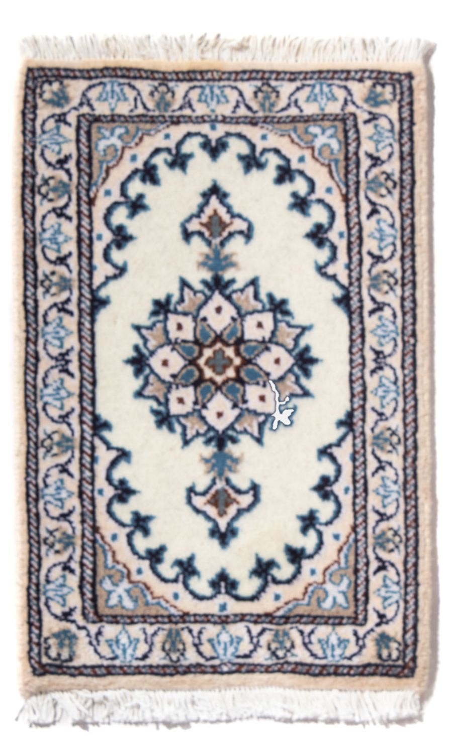 Tapis persan - Nain - 60 x 40 cm - crème