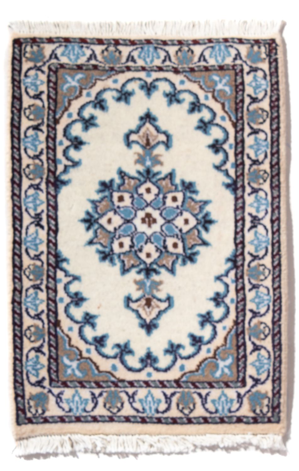Tapis persan - Nain - 60 x 40 cm - crème