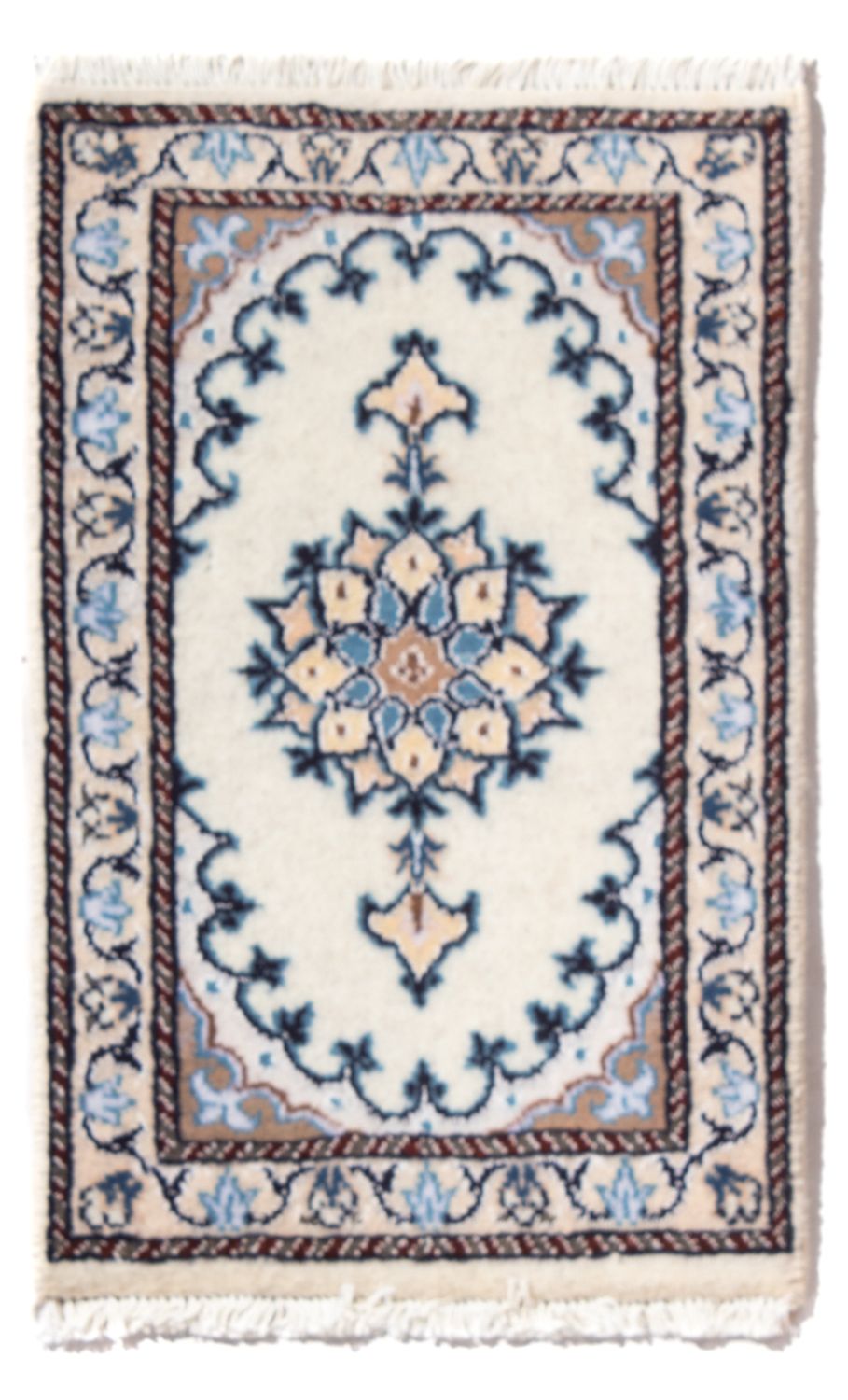Tapis persan - Nain - 60 x 40 cm - crème