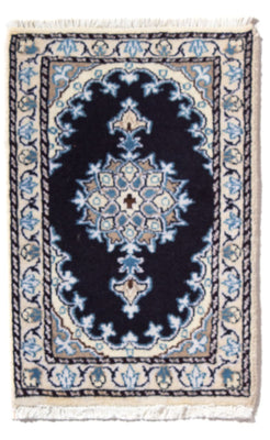 Tapis persan - Nain - 60 x 40 cm - bleu foncé