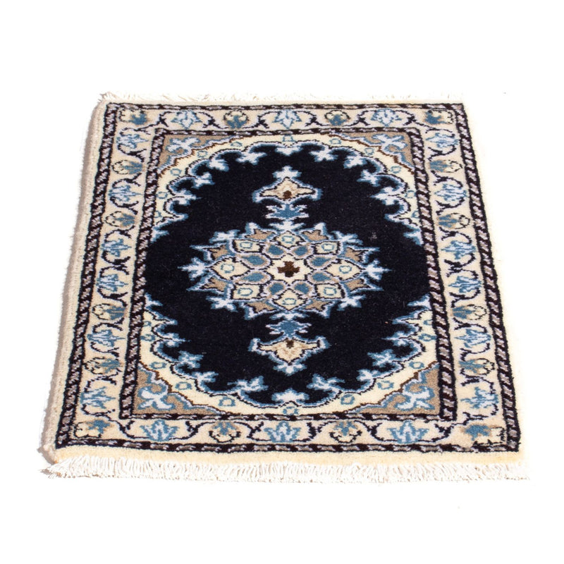 Tapis persan - Nain - 60 x 40 cm - bleu foncé