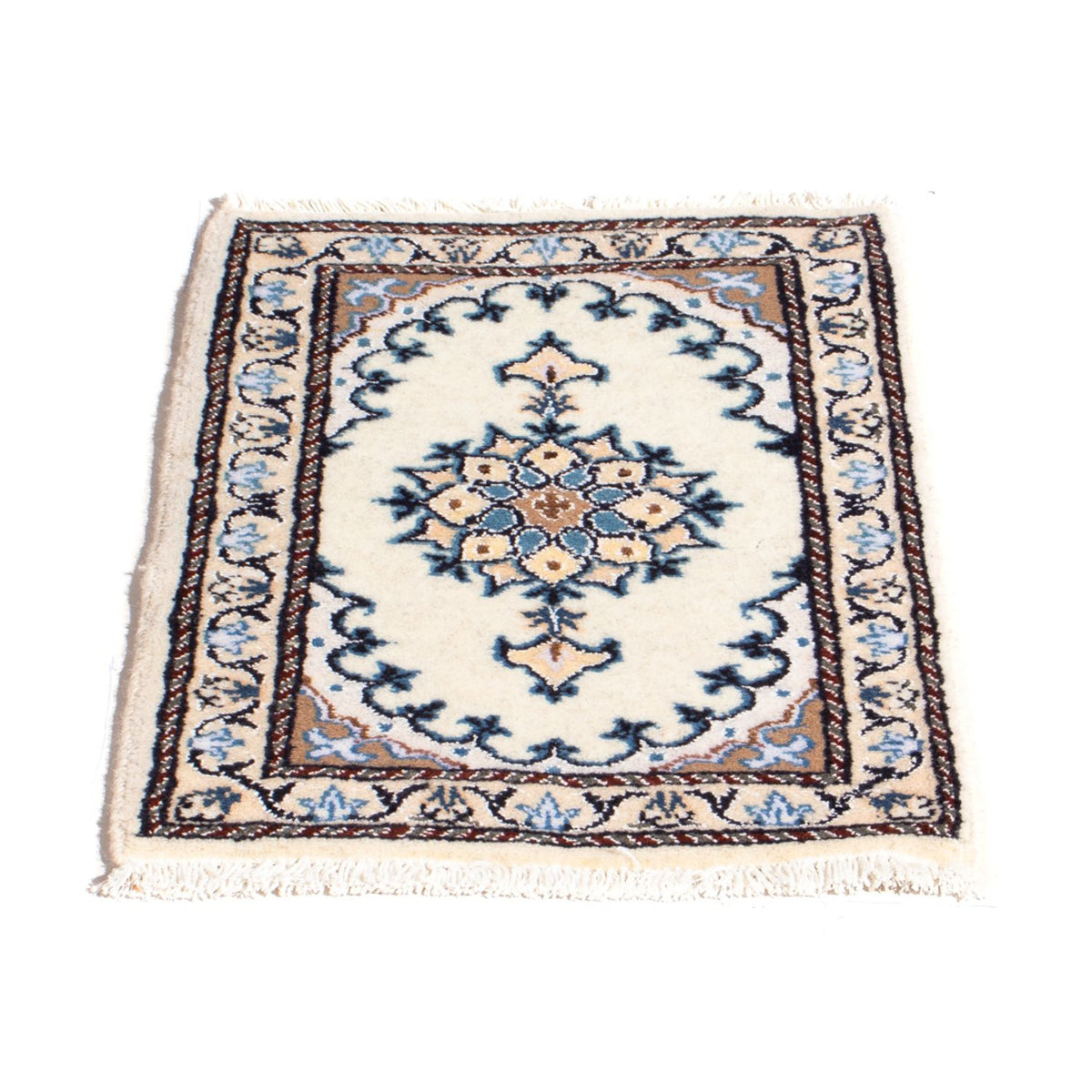 Tapis persan - Nain - 60 x 40 cm - crème