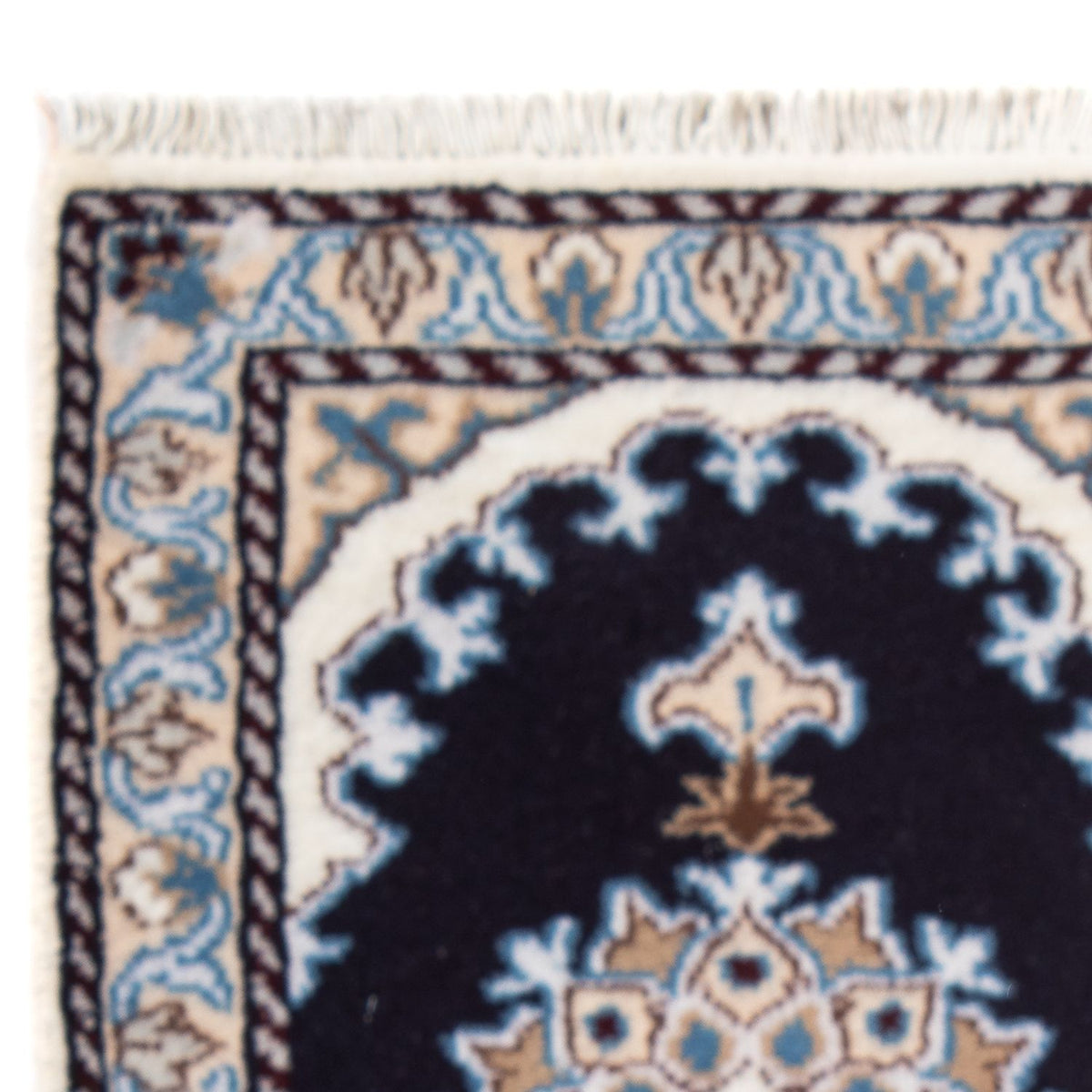 Tapis persan - Nain - 60 x 40 cm - bleu foncé