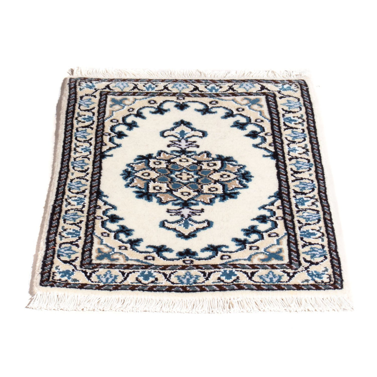 Tapis persan - Nain - 60 x 40 cm - crème
