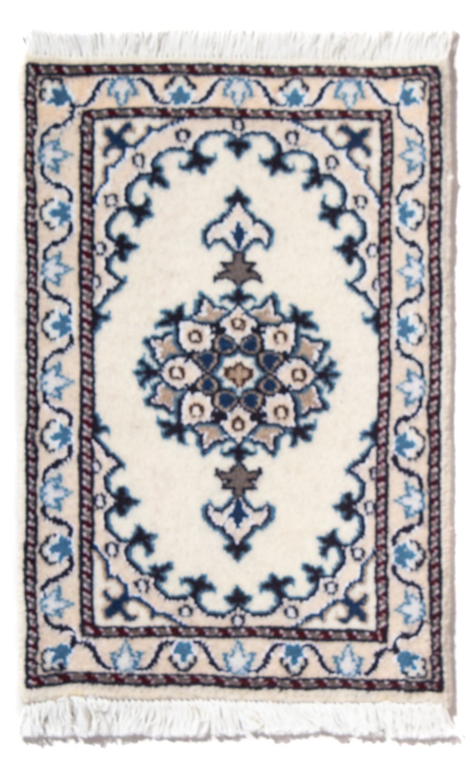 Tapis persan - Nain - 60 x 40 cm - crème