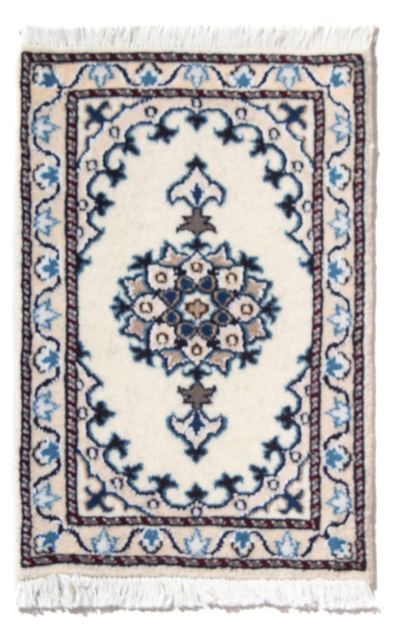 Tapis persan - Nain - 60 x 40 cm - crème