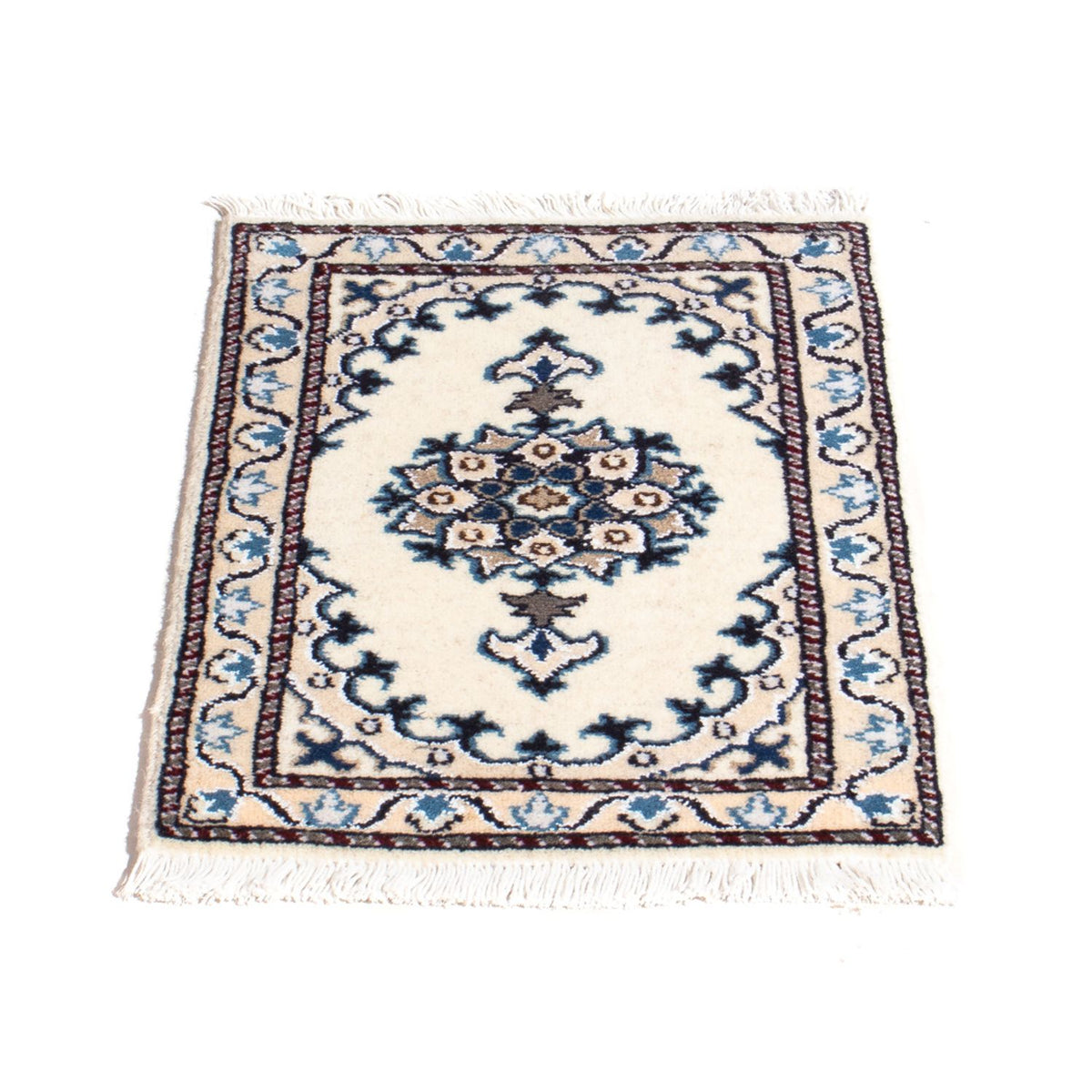 Tapis persan - Nain - 60 x 40 cm - crème