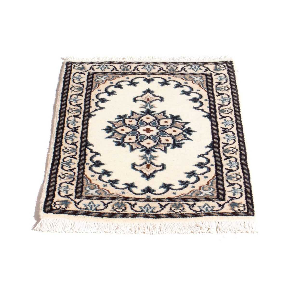Tapis persan - Nain - 60 x 40 cm - crème