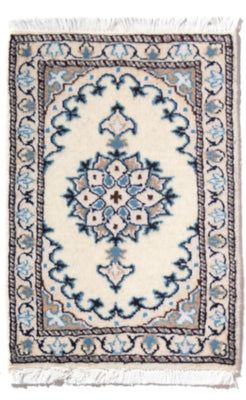 Tapis persan - Nain - 60 x 40 cm - crème