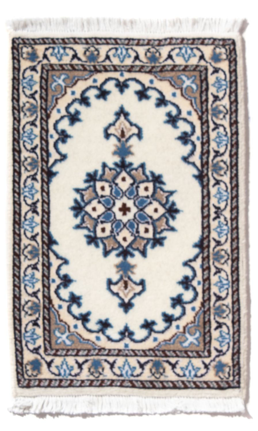 Tapis persan - Nain - 60 x 40 cm - crème